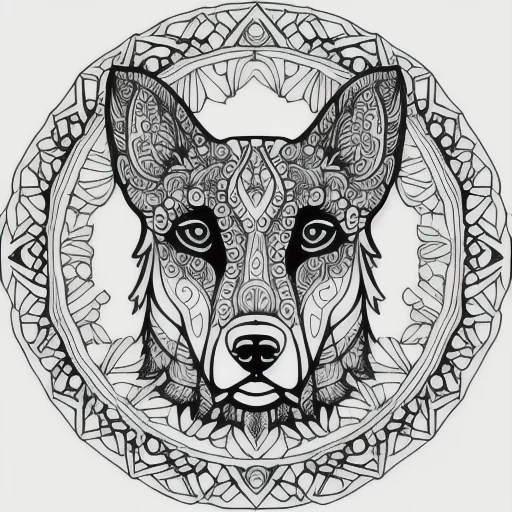 1566713994-(coloring page), mandala, realistic dog, uncolorized, black and white, thin lines, empty spaces, masterpiece, square page, maste.webp